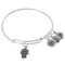 Adjustable Charm Bangle Bracelet Sterling Silver with 4 Free Sterling Silver Jump Rings